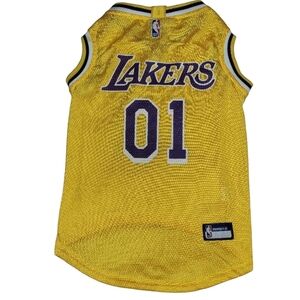 Pets First Officially Licensed NBA Lakers Dog Jersey Gold & Purple Size XL